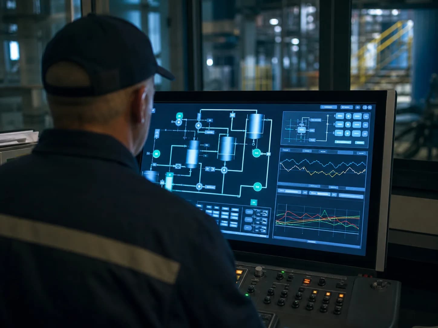 Proses verilerini tek ekranda izleyen SCADA kontrol sistemi